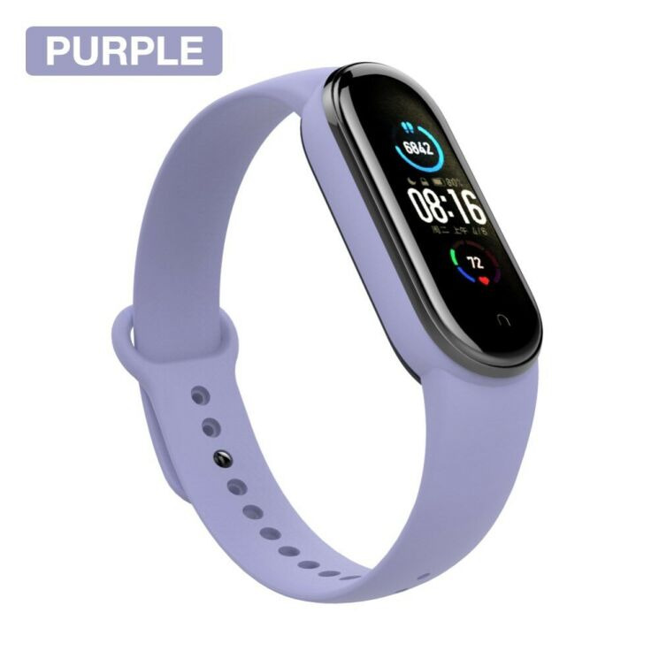 Ремешок Deexe Silicone Wrist для Xiaomi Mi Band 5 / Mi Band 6 / Mi Band 7 - Purple: фото 1 из 11