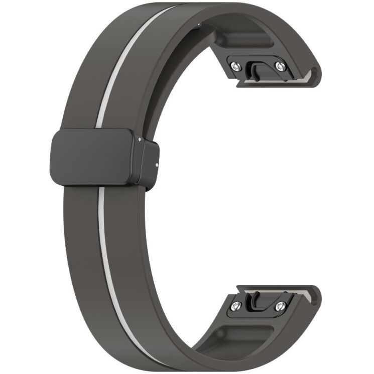 Ремешок Deexe Soft Line для часов Garmin c креплением Quick Fit 22mm - Grey / White: фото 2 из 8