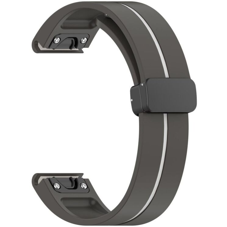 Ремешок Deexe Soft Line для часов Garmin c креплением Quick Fit 22mm - Grey / White: фото 3 из 8