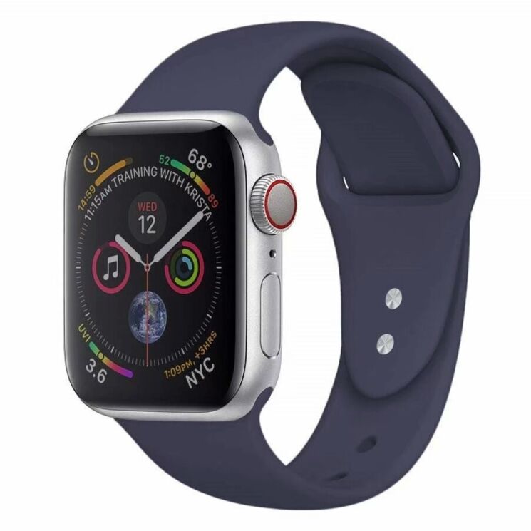 Ремінець Deexe Soft Touch для Apple Watch 42 (Series 10) / 41 / 40 / SE 40 / 38 - Midnight Blue: фото 2 з 3