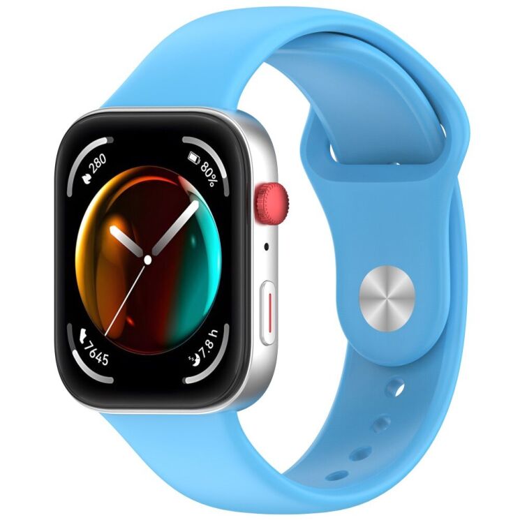 Ремешок Deexe Soft Touch для Huawei Watch Fit 3 - Sky Blue: фото 4 из 7