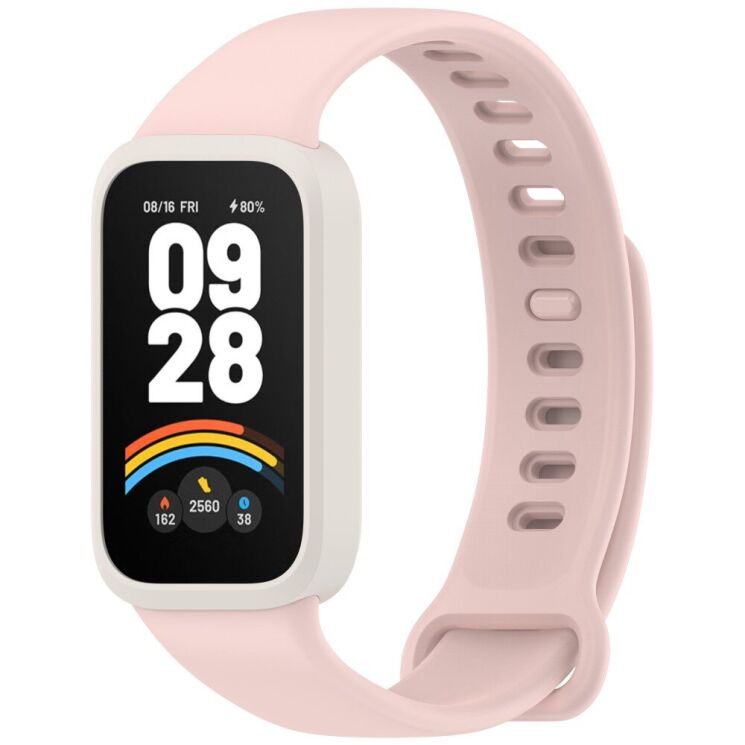Ремешок Deexe Soft Touch для Xiaomi Mi Smart Band 9 Active / Redmi Band 3 - Pink: фото 2 из 12