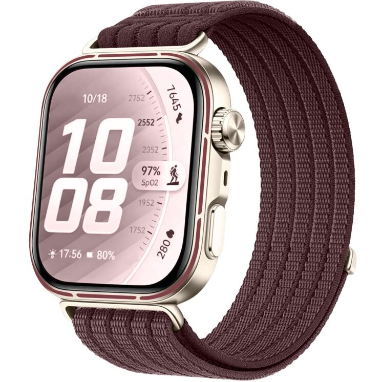 Ремешок Deexe Soft Weave для Huawei Watch Fit 4 Pro / Fit 4 / Fit 3 - Plum: фото 2 из 5