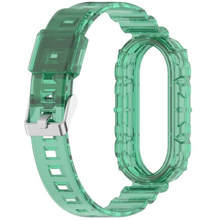 Ремешок Deexe Solid Color для Xiaomi Mi Smart Band 8 / 9 - Transparent Green: фото 3 из 9