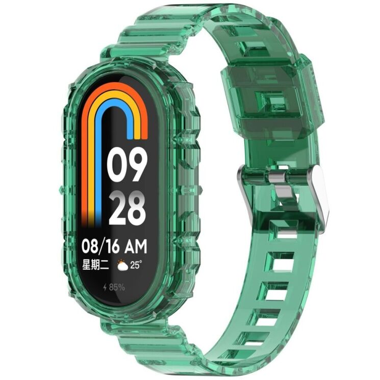 Ремешок Deexe Solid Color для Xiaomi Mi Smart Band 8 / 9 - Transparent Green: фото 1 из 9