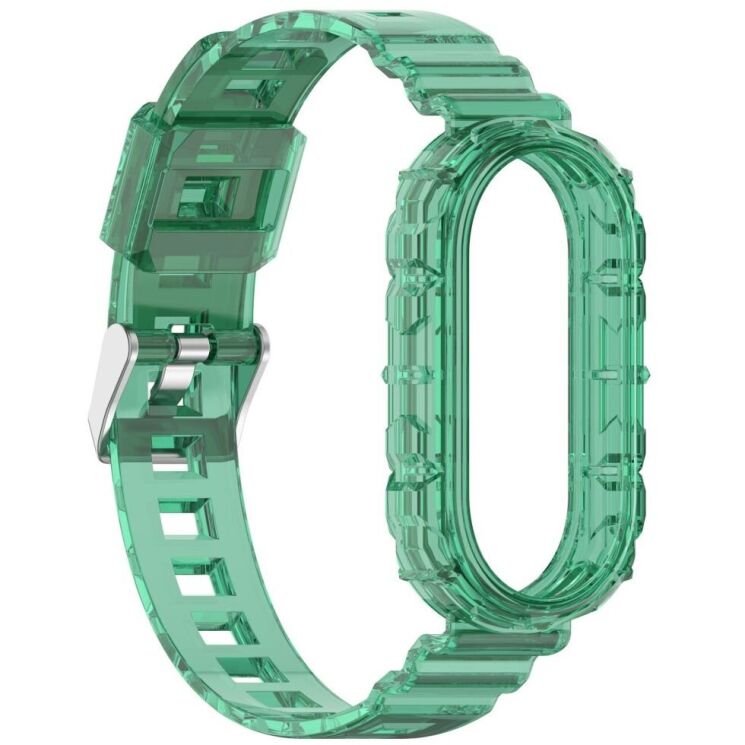 Ремешок Deexe Solid Color для Xiaomi Mi Smart Band 8 / 9 - Transparent Green: фото 4 из 9