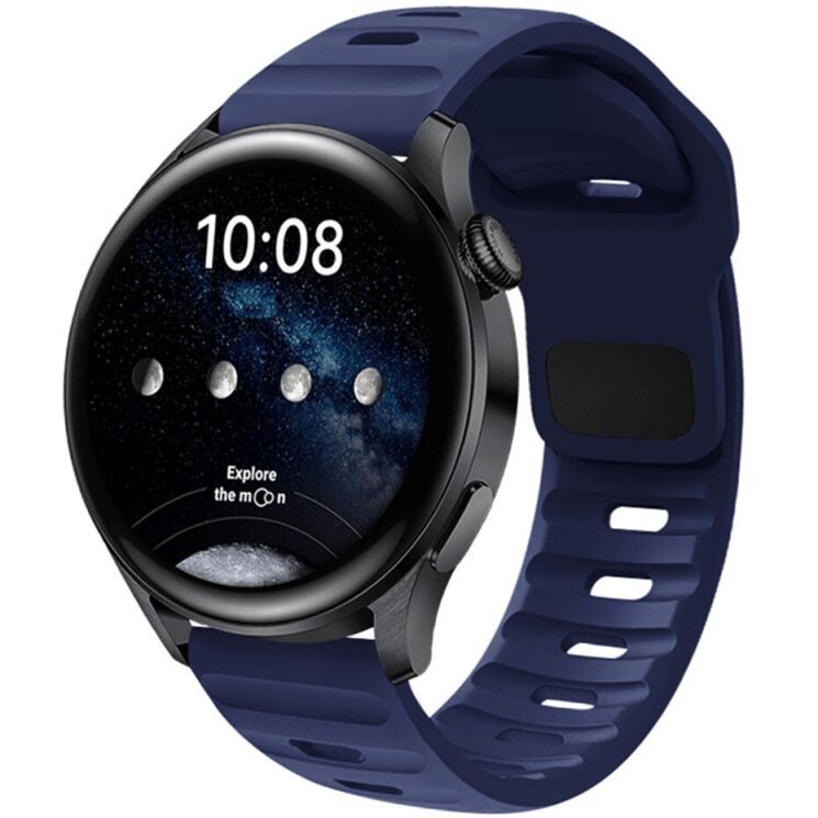 Ремінець Deexe Sport Band для годинників з шириною кріплення 20 мм - Navy Blue: фото 2 з 3