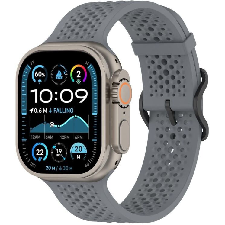Ремінець Reframe Holes Fit для Apple Watch 49 / 46 / 45 / 44 / SE 44 / 42 (Series 1-3) / Ultra / Ultra 2 - Grey: фото 4 з 7