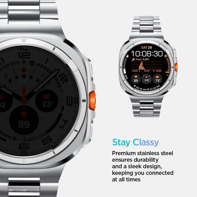 Ремешок Spigen (SGP) Modern Fit для Samsung Galaxy Watch Ultra (47mm) AMP08823 - Silver: фото 9 из 14