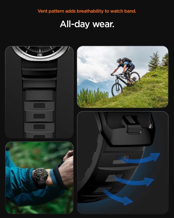 Ремінець Spigen WBS2 Band для Samsung Galaxy Watch 8 (40/44mm) / 8 Classic (AMP10151) - Black: фото 16 з 19