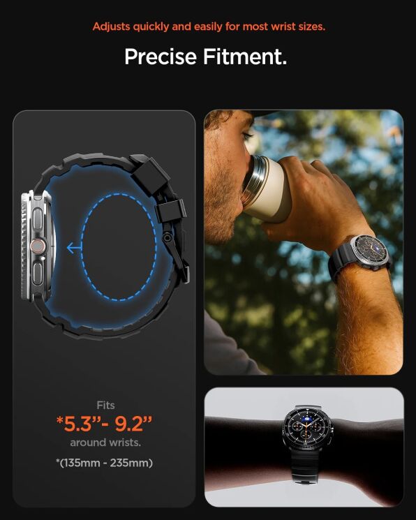 Ремінець Spigen WBS2 Band для Samsung Galaxy Watch 8 (40/44mm) / 8 Classic (AMP10151) - Black: фото 17 з 19
