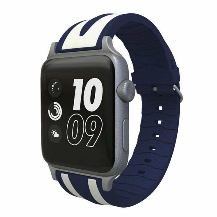 Ремінець UniCase Soft Strap для Apple Watch 46 / 45 / 44 / SE 44 / 42 (Series 1-3) / Ultra / Ultra 2 / Ultra 3 - Dark Blue / White: фото 1 з 5