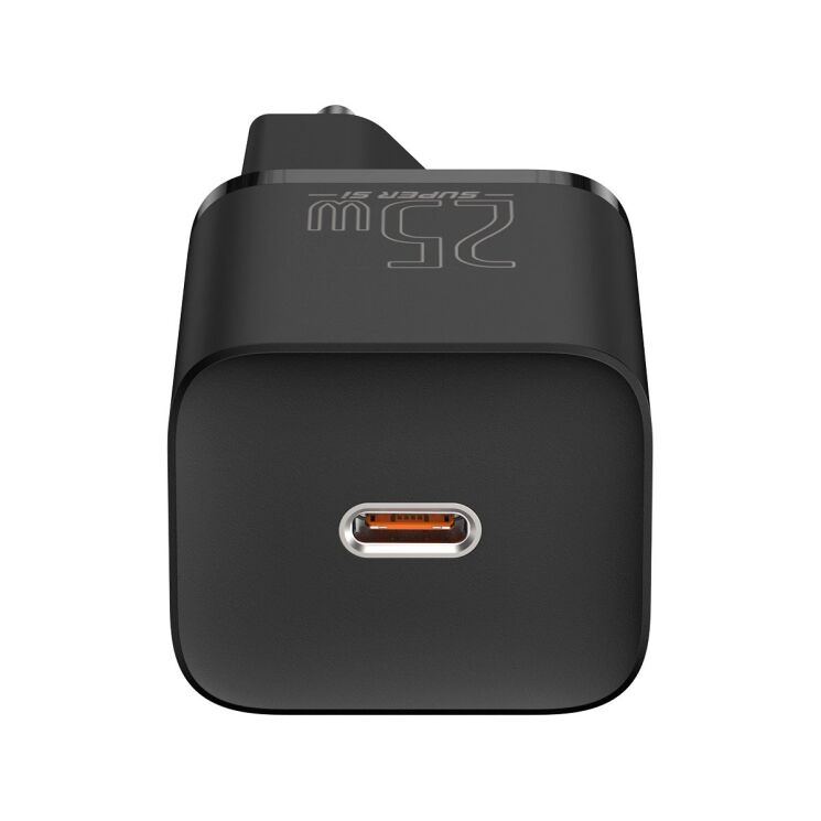 Мережевий зарядний пристрій Baseus Super Si Quick Charger (25W) + кабель Type-C to Type-C (3A, 1m) TZCCSUP-L — Black: фото 7 з 22