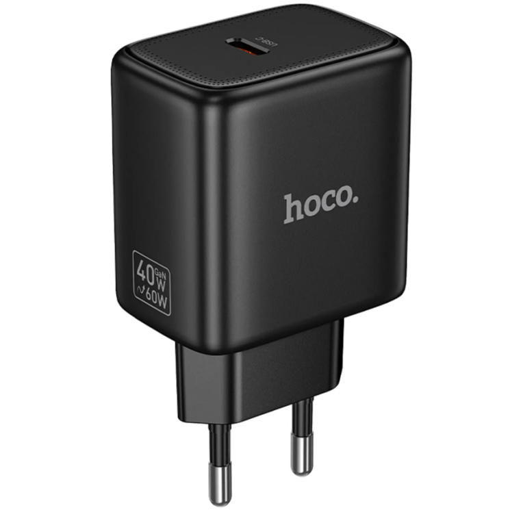 Мережевий зарядний пристрій Hoco N83 PD40W (Type-C) - Black: фото 1 з 5