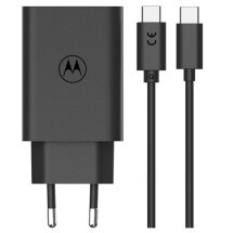 Сетевое зарядное устройство Motorola TurboPower 30W + кабель Type-C to Type-C (SJMC302) - Black: фото 1 из 15