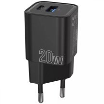 Сетевое зарядное устройство Proove Silicone PoWer Plus 20W (Type-C + USB) - Black: фото 1 из 7
