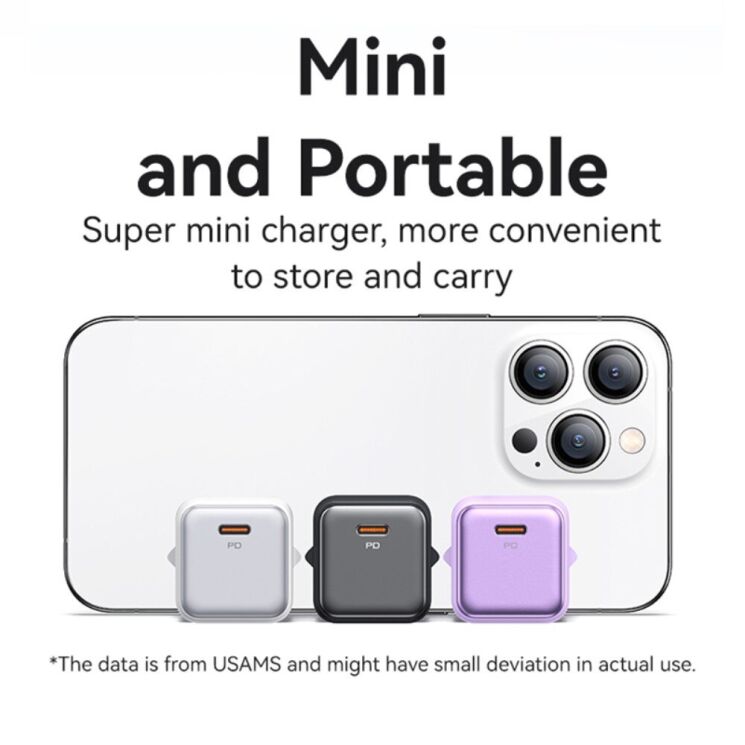 Мережевий зарядний пристрій Usams US-CC183 PD20W Single Port - White: фото 4 з 7