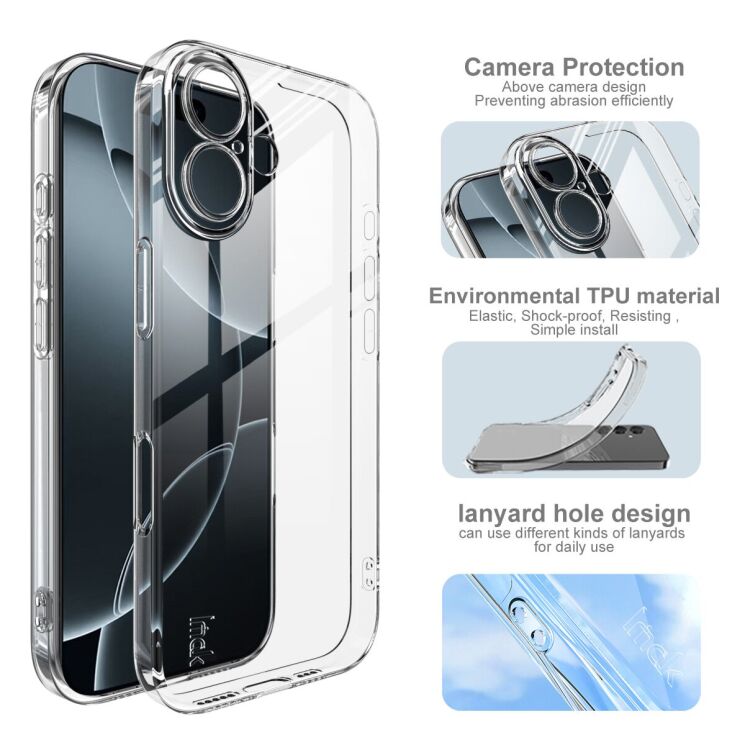 Силиконовый чехол IMAK UX-5 Series для Apple iPhone 17 - Transparent: фото 5 из 7