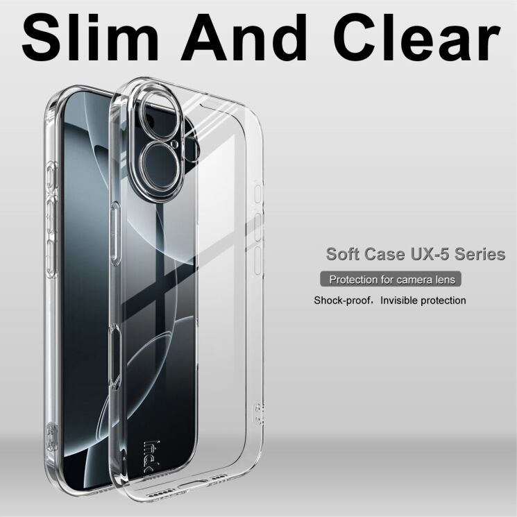 Силиконовый чехол IMAK UX-5 Series для Apple iPhone 17 - Transparent: фото 3 из 7