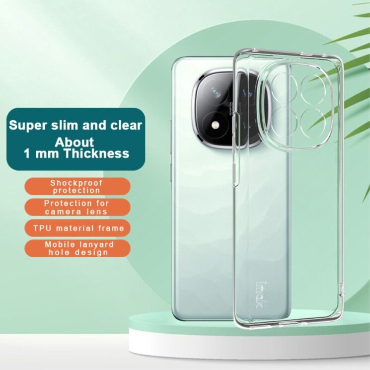 Силиконовый чехол IMAK UX-5 Series для Xiaomi Redmi Note 14 Pro Plus - Transparent: фото 3 из 6