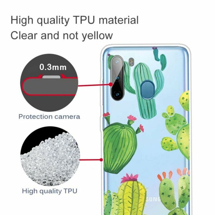 Силіконовий (TPU) чохол Deexe Pretty Glossy для Samsung Galaxy A21 (A215) - Cactus: фото 2 з 4
