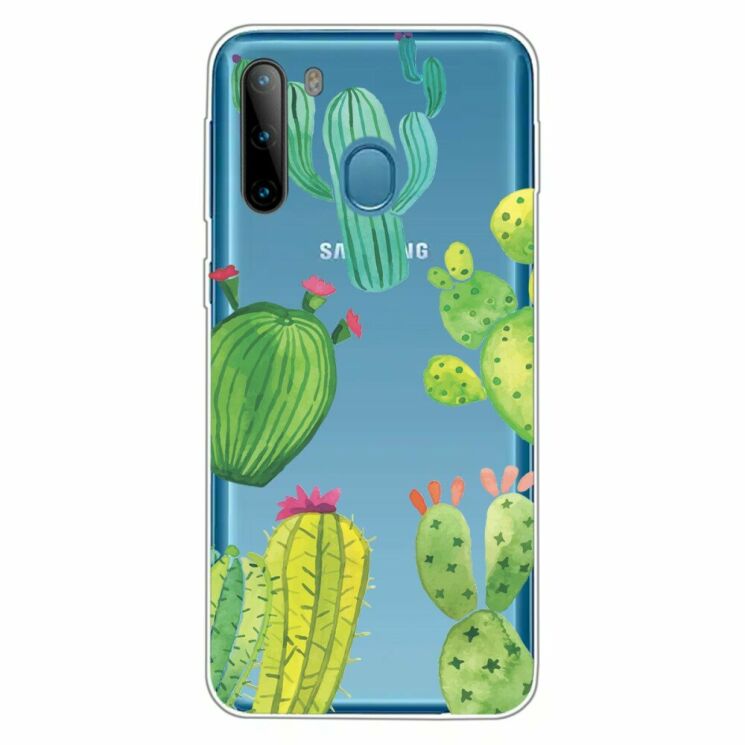 Силіконовий (TPU) чохол Deexe Pretty Glossy для Samsung Galaxy A21 (A215) - Cactus: фото 1 з 4