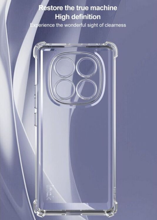 Силиконовый (TPU) чехол IMAK UX-4 Series для Xiaomi Redmi Note 14 Pro - Transparent: фото 8 из 9