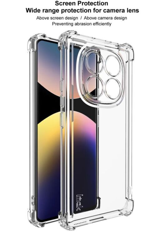 Силиконовый (TPU) чехол IMAK UX-4 Series для Xiaomi Redmi Note 14 Pro - Transparent: фото 9 из 9