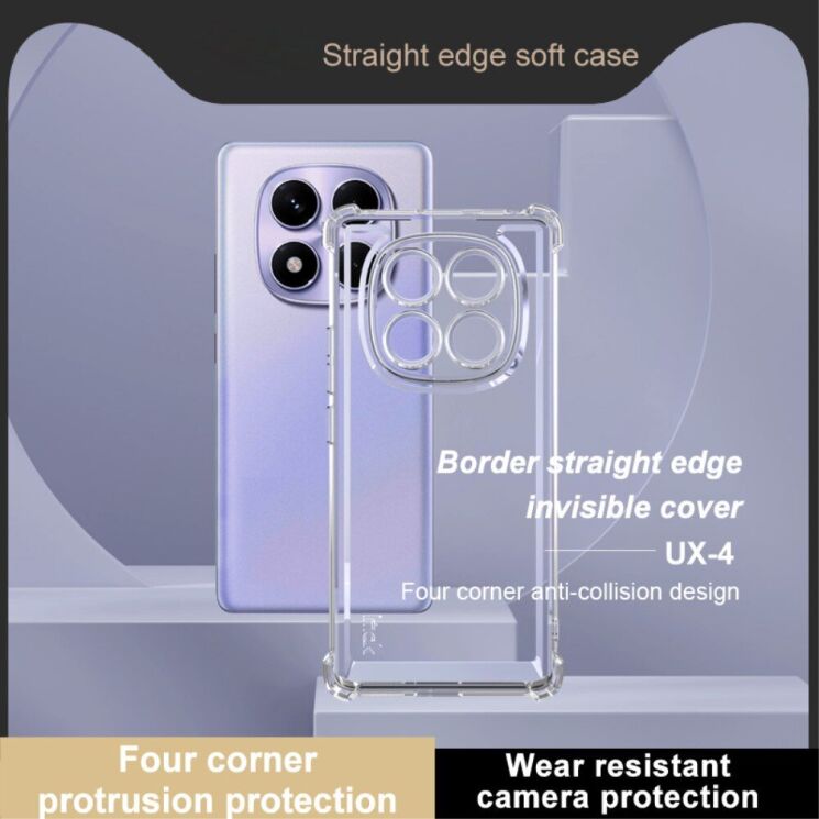 Силиконовый (TPU) чехол IMAK UX-4 Series для Xiaomi Redmi Note 14 Pro - Transparent: фото 4 из 9