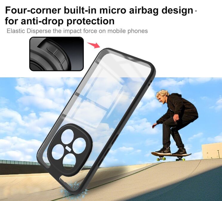 Силіконовий (TPU) чохол IMAK UX-9A Series для Xiaomi Redmi Note 15 Pro Plus / Poco M8 Pro 5G - Black: фото 6 з 9