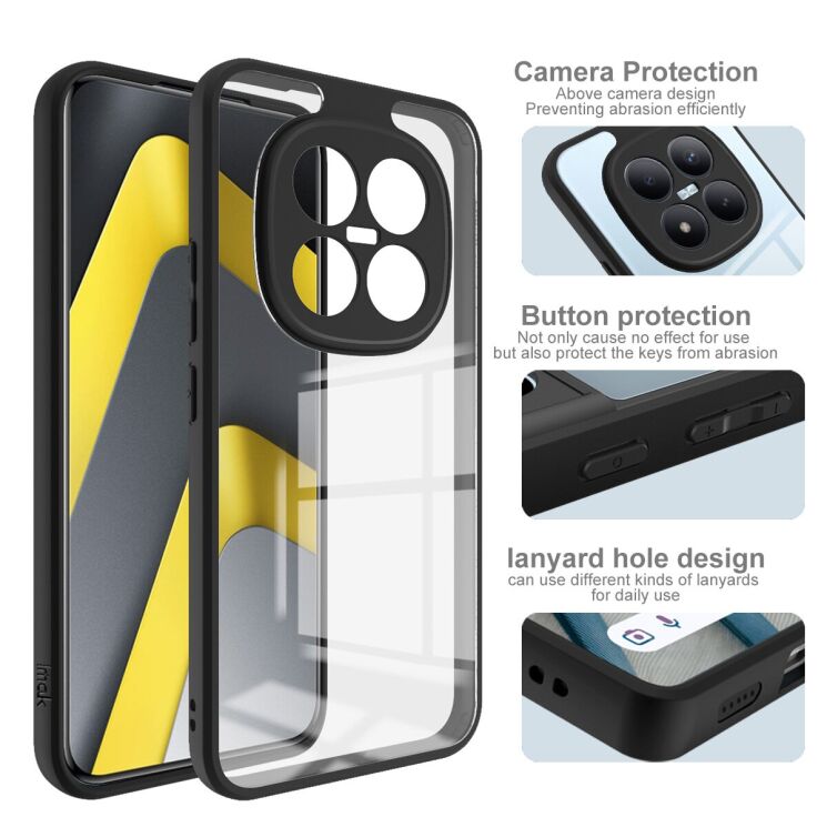 Силіконовий (TPU) чохол IMAK UX-9A Series для Xiaomi Redmi Note 15 Pro Plus / Poco M8 Pro 5G - Black: фото 5 з 9