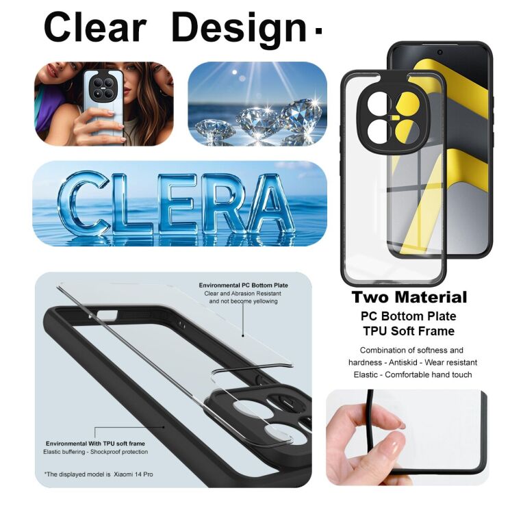 Силіконовий (TPU) чохол IMAK UX-9A Series для Xiaomi Redmi Note 15 Pro Plus / Poco M8 Pro 5G - Black: фото 7 з 9