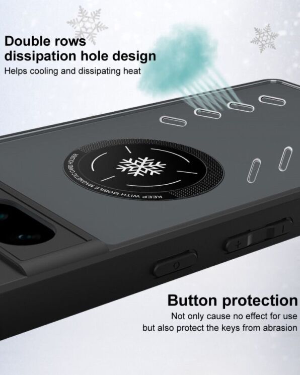 Силиконовый (TPU) чехол IMAK UX-9A Series для ZTE Nubia Red Magic 9 Pro - Black: фото 13 из 15