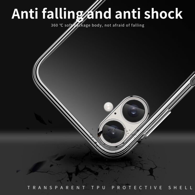 Силиконовый (TPU) чехол MOFI Thin Guard для Apple iPhone 16 Plus - Transparent: фото 10 из 11