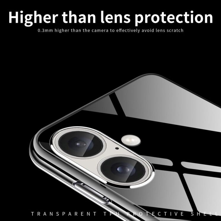 Силиконовый (TPU) чехол MOFI Thin Guard для Apple iPhone 16 Plus - Transparent: фото 6 из 11
