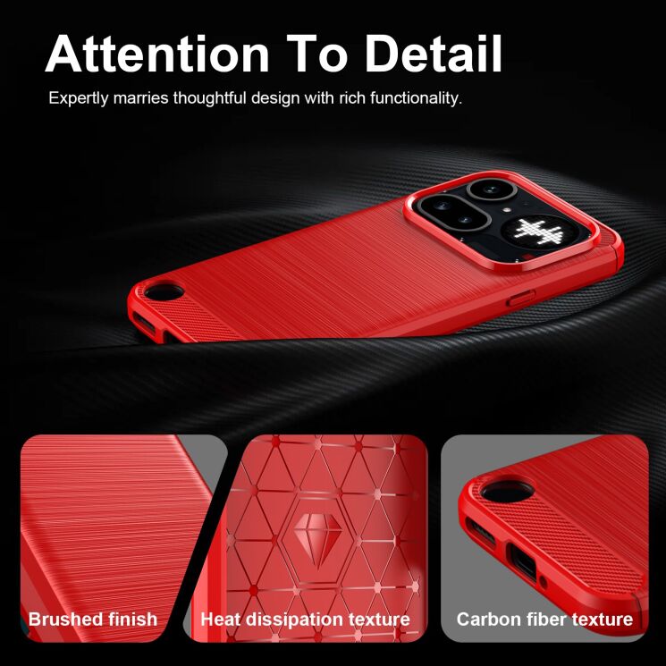 Силиконовый (TPU) чехол UniCase Carbon для Nothing Phone (4a) Pro - Black (411407B) Силиконовый (TPU) чехол UniCase Carbon для Nothing Phone (4a) Pro - Black: фото 6 из 9