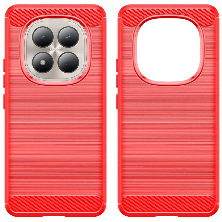 Силиконовый (TPU) чехол UniCase Carbon для Xiaomi Redmi Note 15 Pro - Red: фото 2 из 10