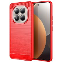 Силиконовый (TPU) чехол UniCase Carbon для Xiaomi Redmi Note 15 Pro - Red: фото 1 из 10