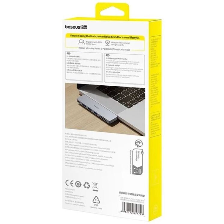 USB HUB Baseus UltraJoy Series 6 in 1 (B00052802811-03) - Space Grey: фото 5 з 23