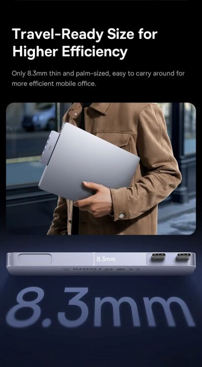 USB HUB Baseus UltraJoy Series 6 in 1 (B00052802811-03) - Space Grey: фото 9 з 23