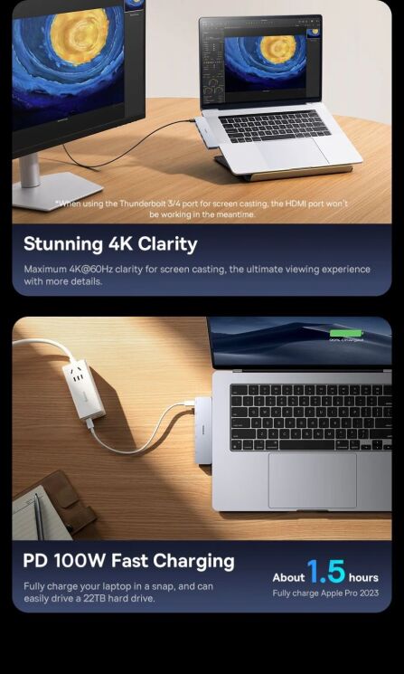 USB HUB Baseus UltraJoy Series 6 in 1 (B00052802811-03) - Space Grey: фото 13 з 23