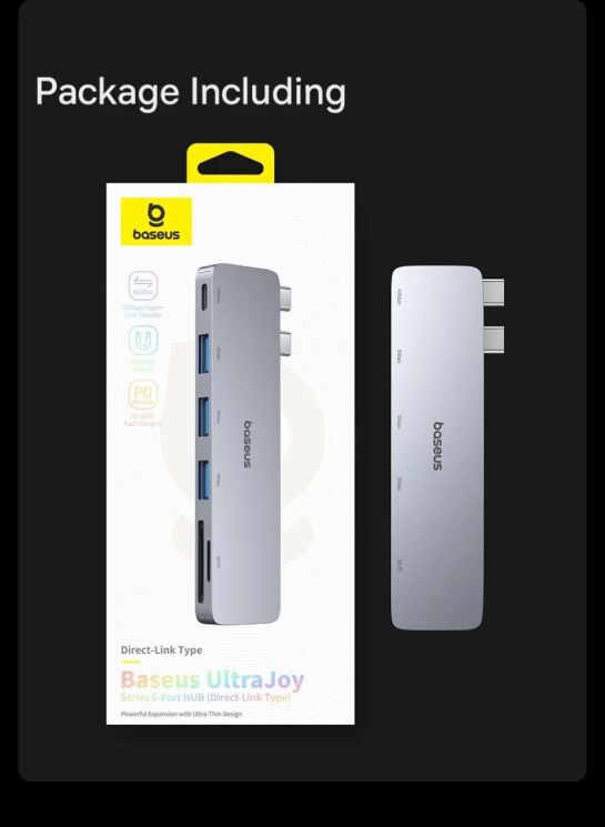 USB HUB Baseus UltraJoy Series 6 in 1 (B00052802811-03) - Space Grey: фото 22 з 23