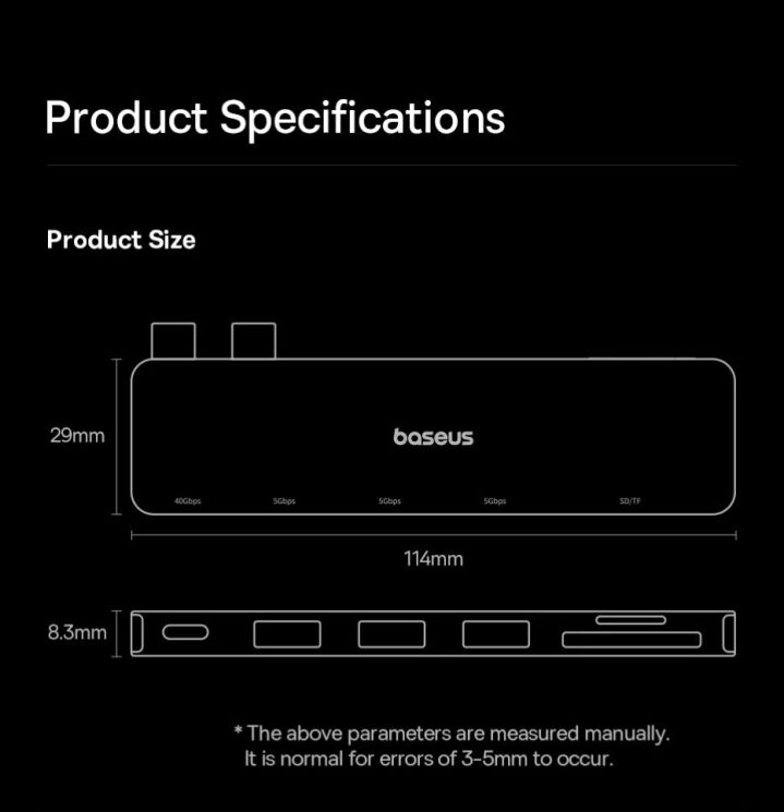 USB HUB Baseus UltraJoy Series 6 in 1 (B00052802811-03) - Space Grey: фото 20 з 23