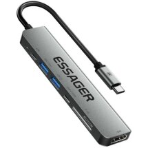 USB HUB ESSAGER QingHong 7 in 1 (EHB07-QH0G-Z) - Grey: фото 1 из 3