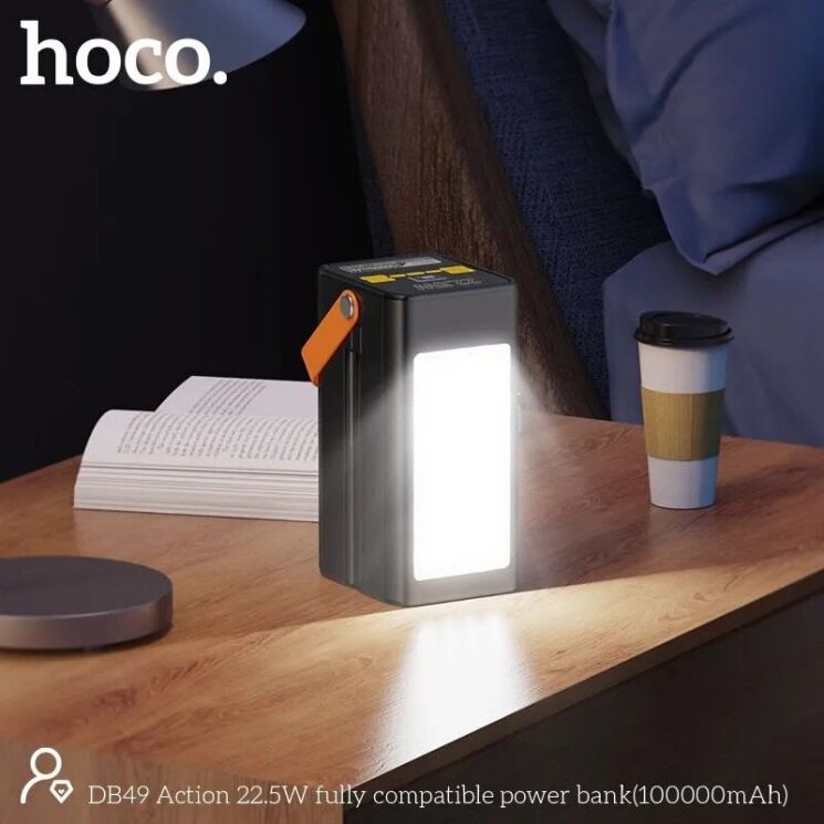 Зовнішній акумулятор Hoco DB49 Action 22.5W (100000mAh) - Black: фото 7 з 7