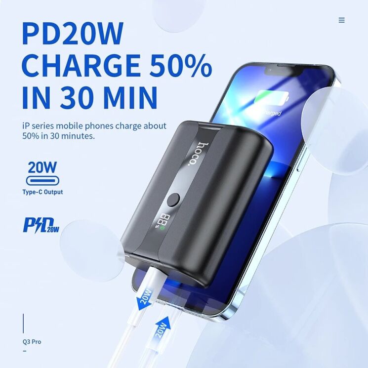 Зовнішній акумулятор Hoco Q3 Pro 22.5W+PD20W (10000mAh) - Black: фото 10 з 15