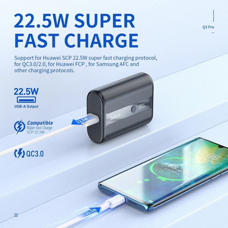 Зовнішній акумулятор Hoco Q3 Pro 22.5W+PD20W (10000mAh) - Black: фото 9 з 15