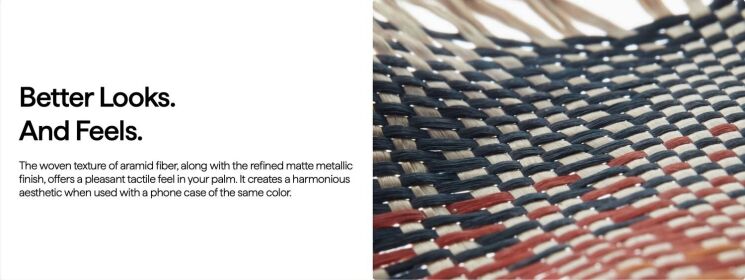 Внешний аккумулятор Pitaka Aramid Qi2 15W (5000mAh) PBQ2401 - Black / Grey: фото 8 из 10