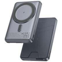 Зовнішній акумулятор з кардхолдером-підставкою HOCO Q46 Title PD20W (5000mAh) - Silver Gray: фото 1 з 8