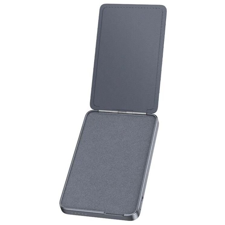 Зовнішній акумулятор з кардхолдером-підставкою HOCO Q46 Title PD20W (5000mAh) - Silver Gray: фото 4 з 8